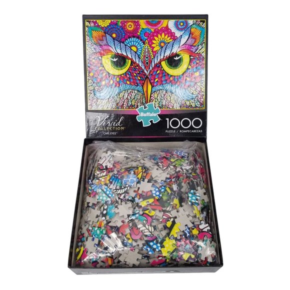 Buffalo Jigsaw Puzzle Owl Eyes Vivid Collection - Picture 3 of 7